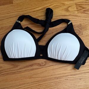 VS Women's Black and White Bikini Top BNWT